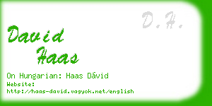 david haas business card